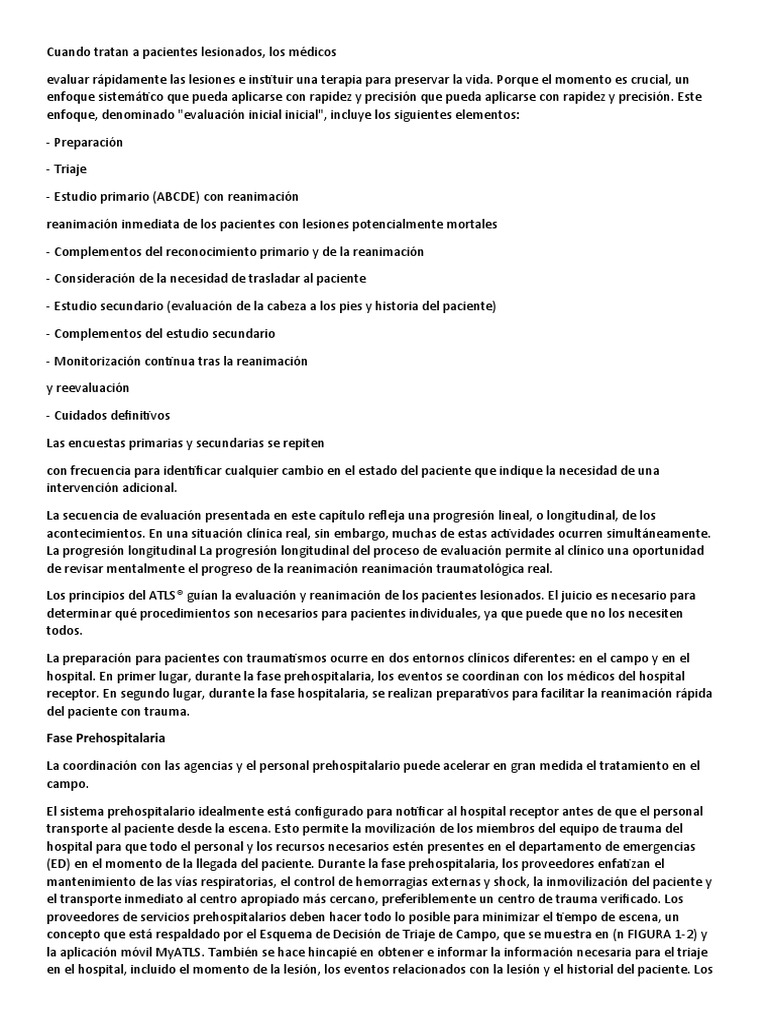 Cuando Tratar Un Paciente | PDF | Reanimación cardiopulmonar | Lesión