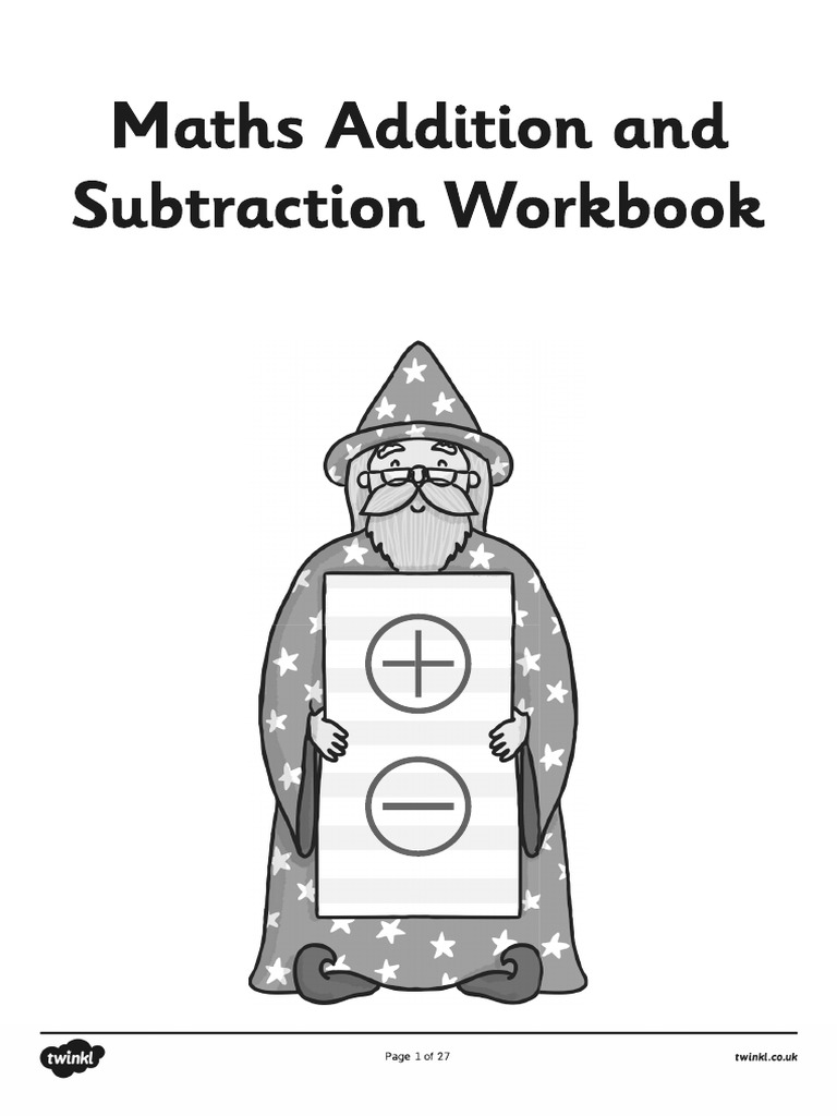 Maths And Addition Workbook Pdf Subtraction Numbers