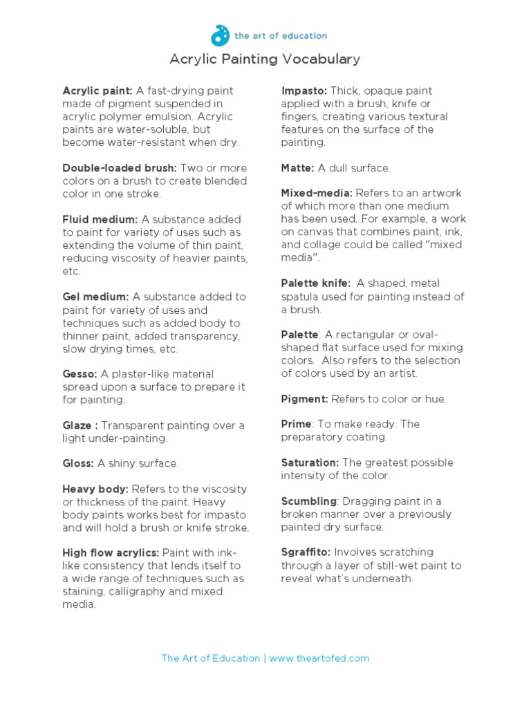 Painting Vocabulary PDF