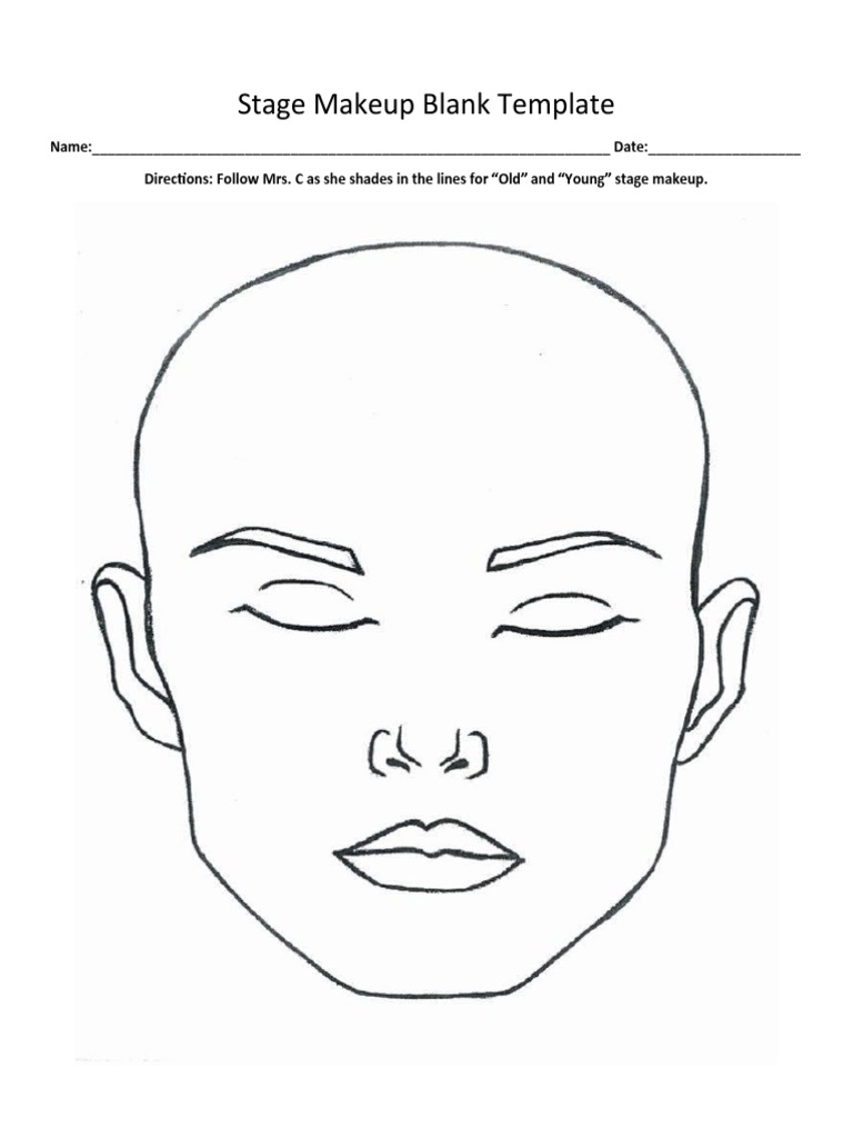 Stage Makeup Blank Template PDF
