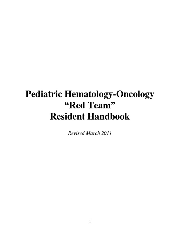 2009 UCSF Peds Heme Onc Handbook | PDF