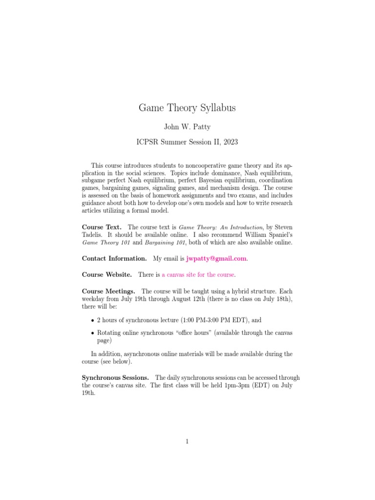 Game Theory | PDF