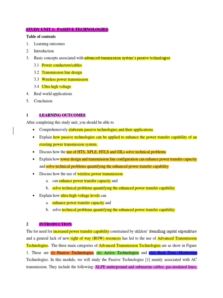 Passive Technologies in Power Transmission | PDF