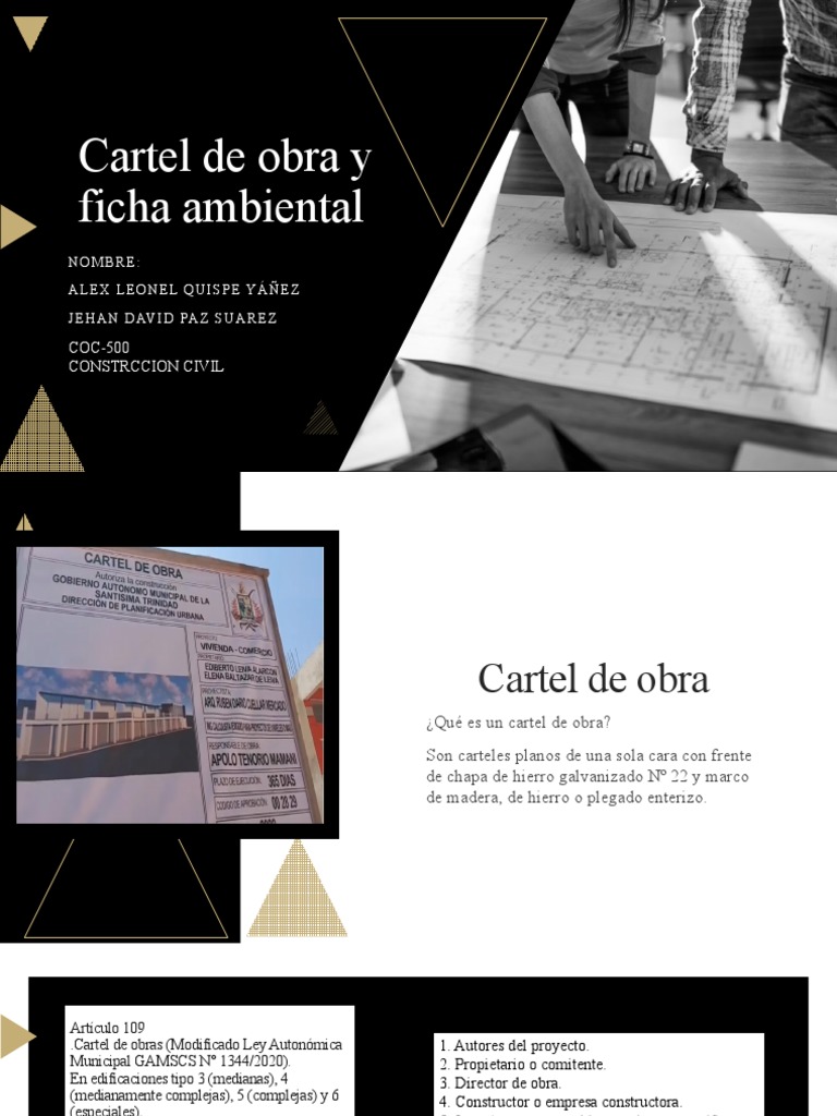 Cartel de Obra y Ficha Ambiental | PDF | Evaluación de impacto ambiental