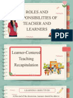 Group 3 Roles and Responsibilities of Teacher and Learners