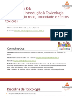 Aula nº03 Avaliação do risco e da toxicidade e Efeitos tóxicos