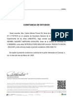 Constancia de Estudios: Msc. Carlos Alfonso Franco Gil