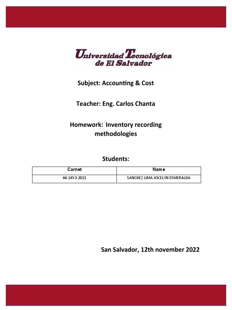 Methods Inventory Pdf Inventory Cost Of Goods Sold
