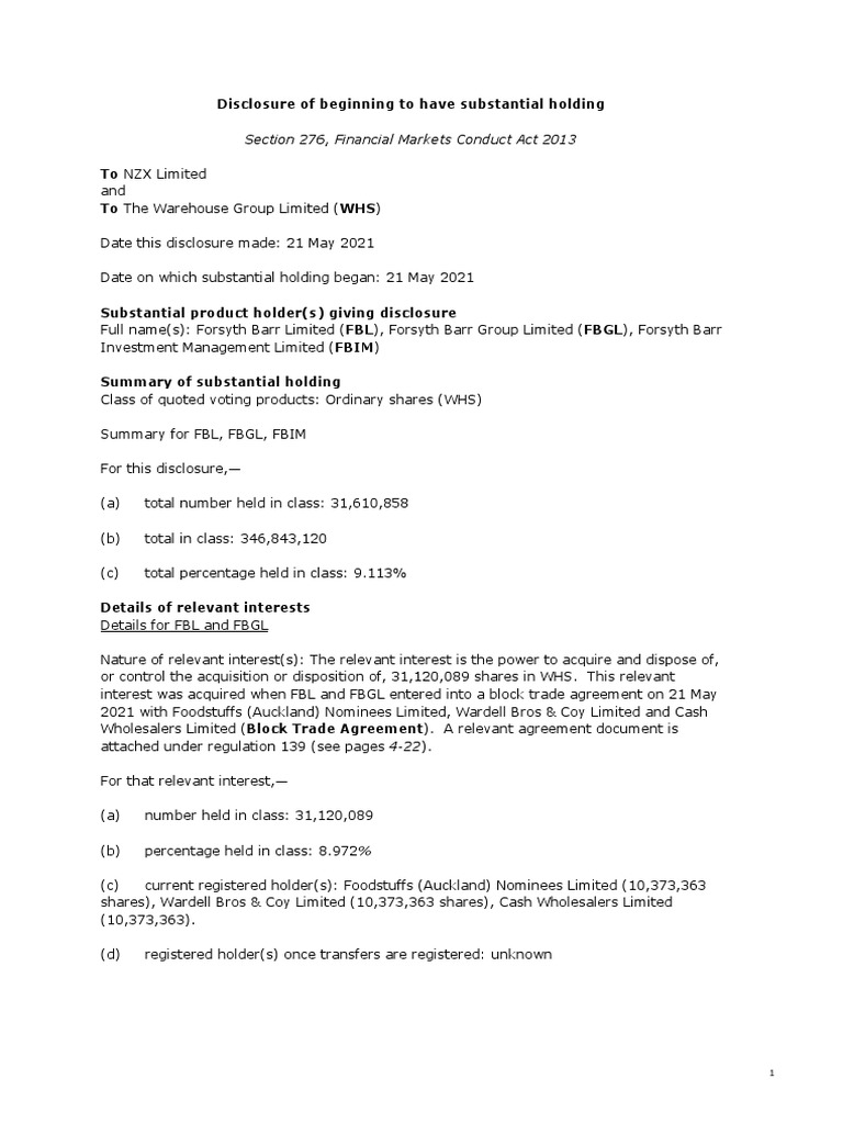Block Trade Example