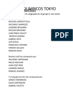 DIARIO DE UNA DELEGACIÓN Lucas Romero, Valentino Enei, Lautaro Alderete, Nicolas Romero y Luciano Ieronimo