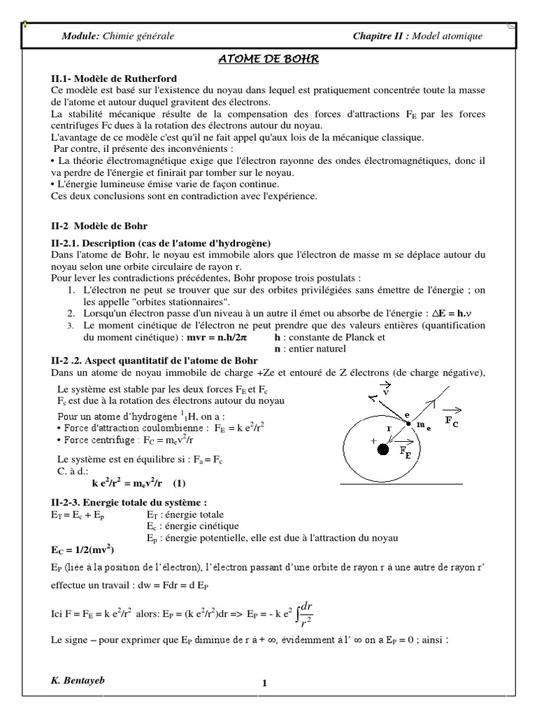 Modèles atomiques : Rutherford et Bohr | PDF | Orbitale atomique | Atomes