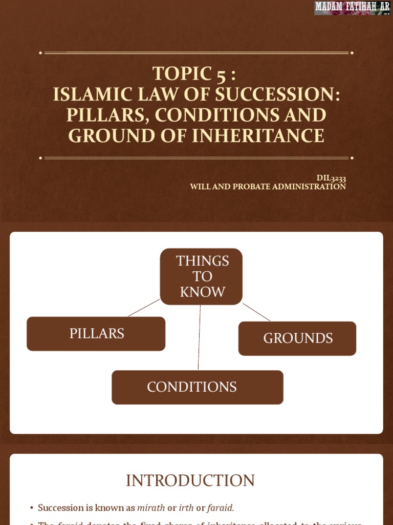 Islamic Inheritance: Faraid Principles | PDF | Inheritance | Marriage