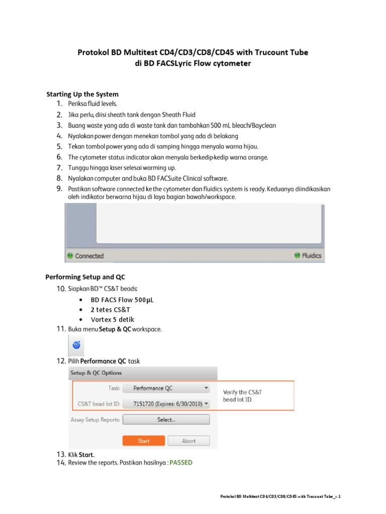Protokol BD Multitest CD4 - CD3 - CD8 - CD45 With Trucount Tube - v.1 | PDF