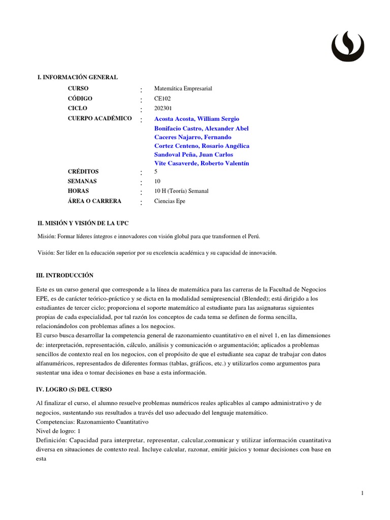 CE102 Matematica Empresarial 202301 | PDF