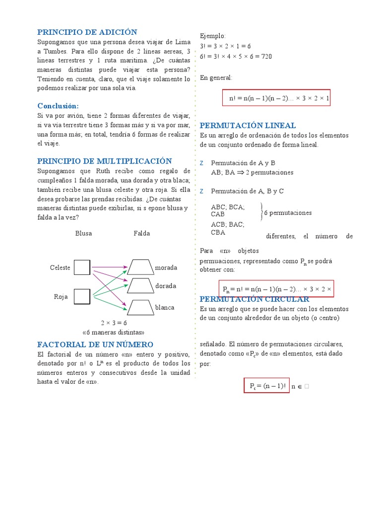 Principios de Combinatoria y Permutaciones | PDF | Permutación ...