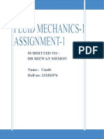 21ME076 Fluid Mechanics Assignment 1