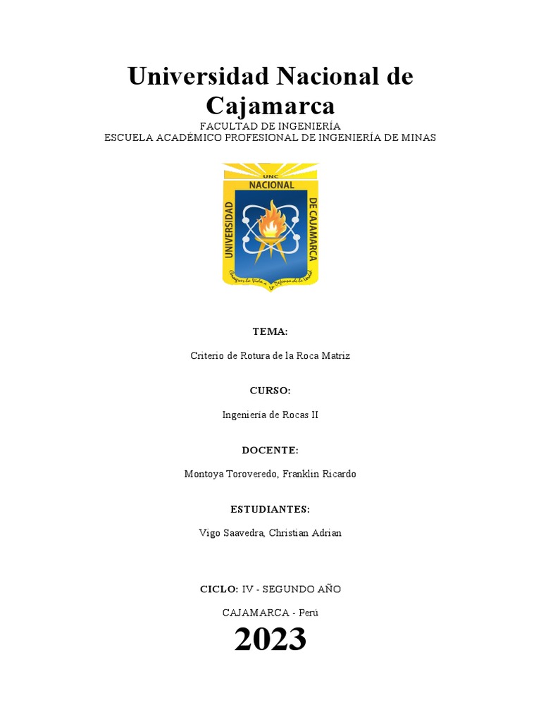 Criterio de Rotura de Roca Matriz | PDF