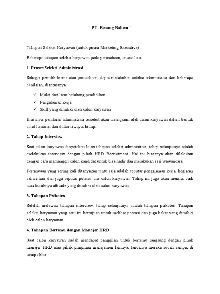 proses seleksi dan wawancara kerja