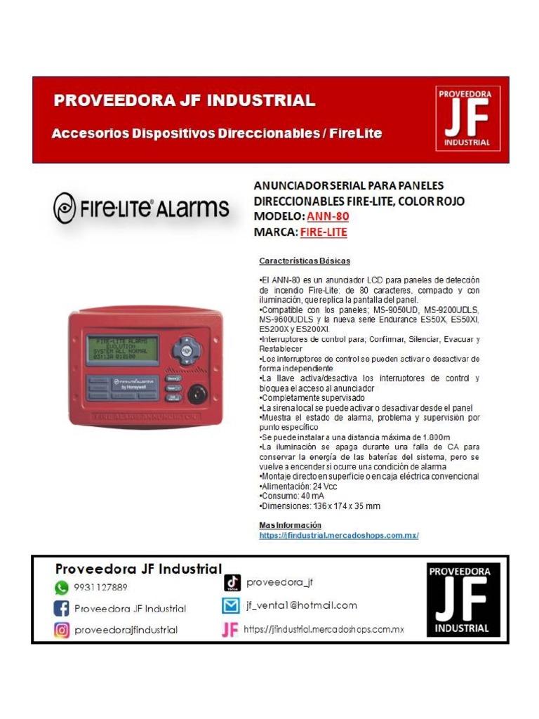 Anunciador Firelite Ann80 PDF