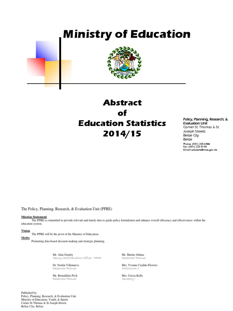 Abstract of Education Statistics 20142015 Final July 28 2015 PDF