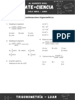 Semana 8 Ciclo Intermedio Trigonometría (Transformaciones Trigonométricas)