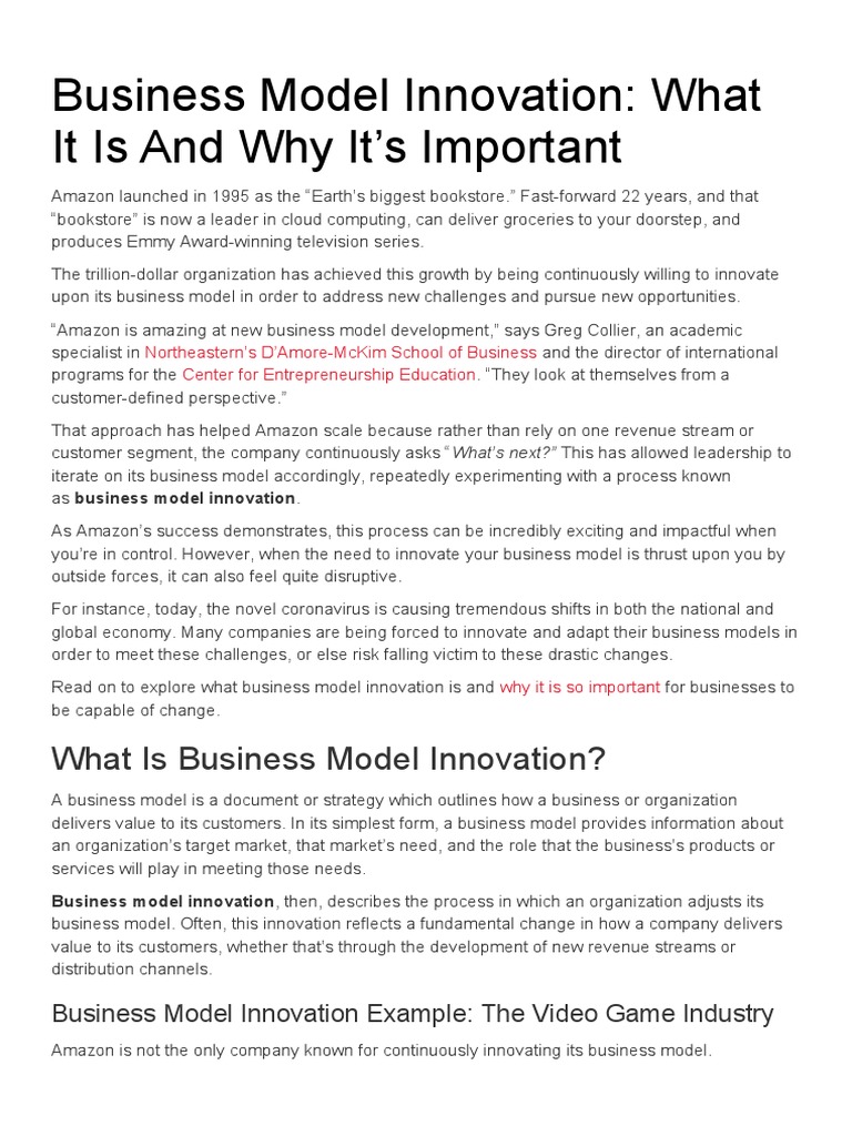 Business Model Innovation Insights | PDF | Business Model | Innovation