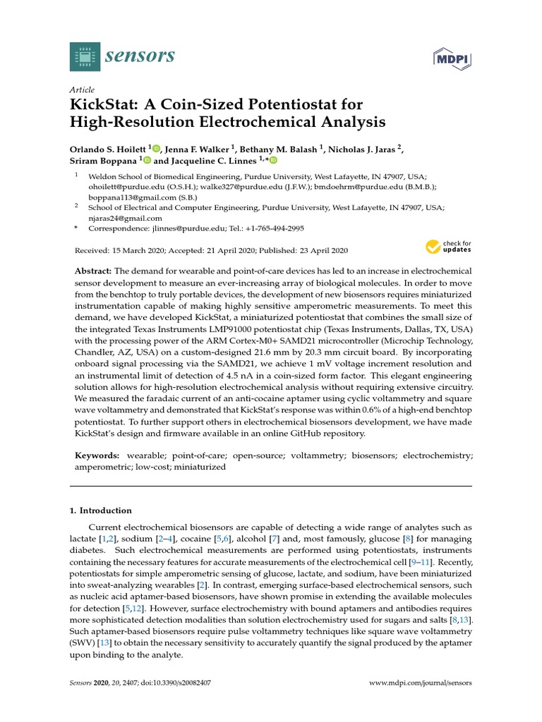Sensors 20 02407 PDF Biosensor Root Mean Square Deviation