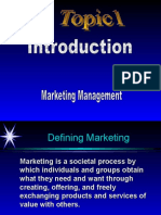 Topic 1 Introduction Marketing Management