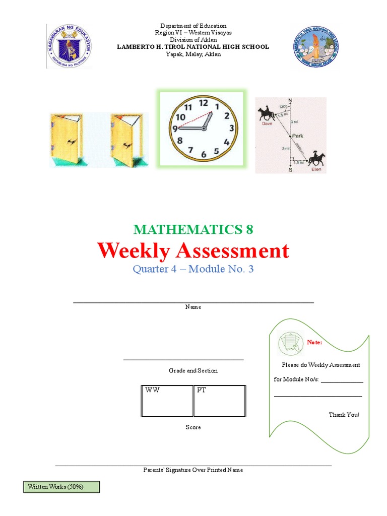 Weekly Math Assessment Module 3 | PDF | Triangle | Elementary Mathematics