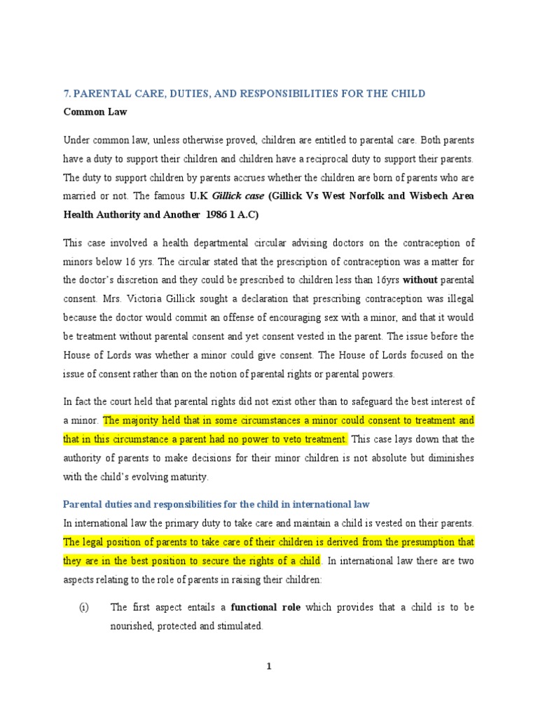 Parental Responsibility Agreement Guide | PDF | Child Custody ...