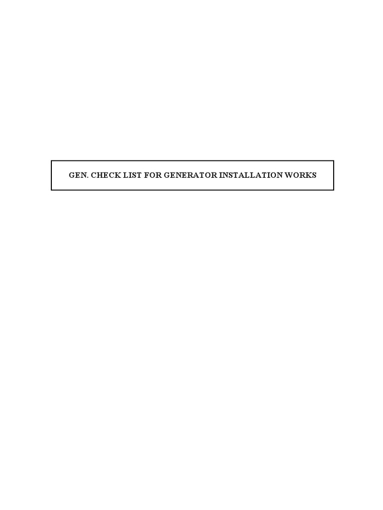 Check list generator pdf