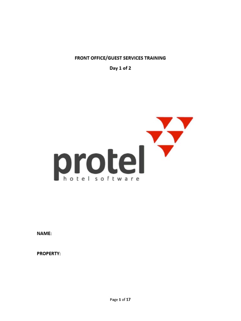 Protel Hotel Front Office Training Guide | PDF