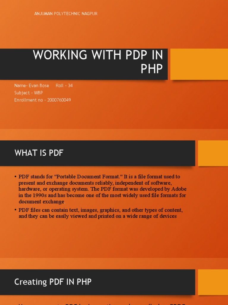 PHP presentation PDF
