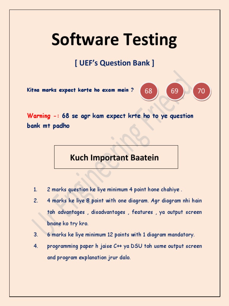 Software Testing Question Bank 2223 batch PDF Software Testing