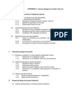 Appendix B - Generic Dangerous Goods Task List