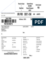 Ori: Pbo Dest: - CGK: JK00 Jakarta Tanda Terima