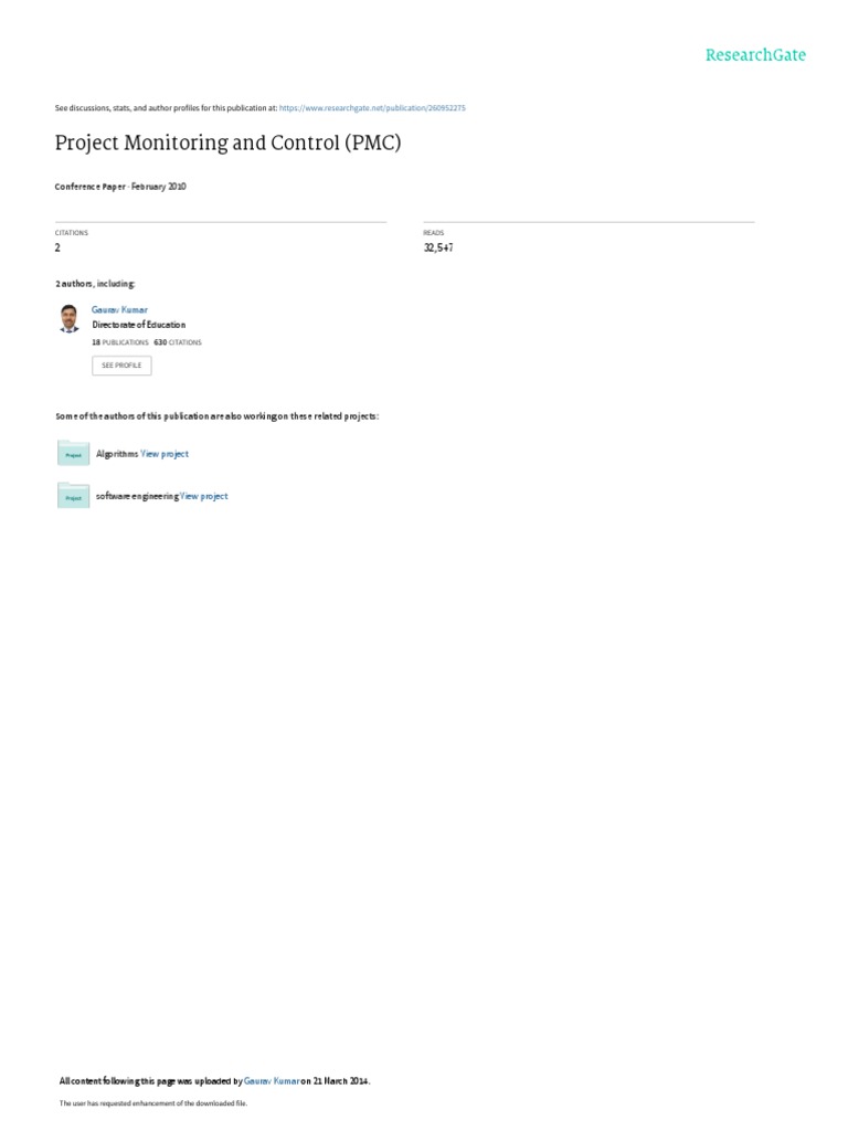 Project Monitoringand Control PMC | PDF | Scrum (Software Development ...