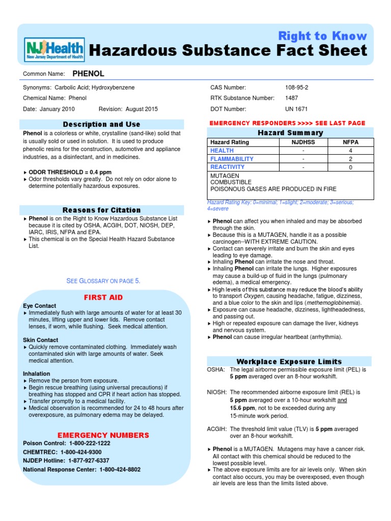 Hazardous Substance Fact Sheet Right To Know PDF