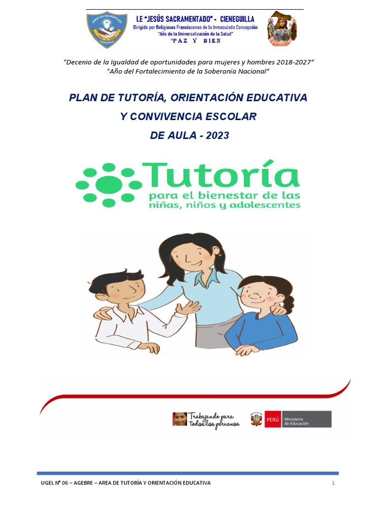 Plan de Tutoría y Convivencia Escolar 2023 | PDF | Salón de clases