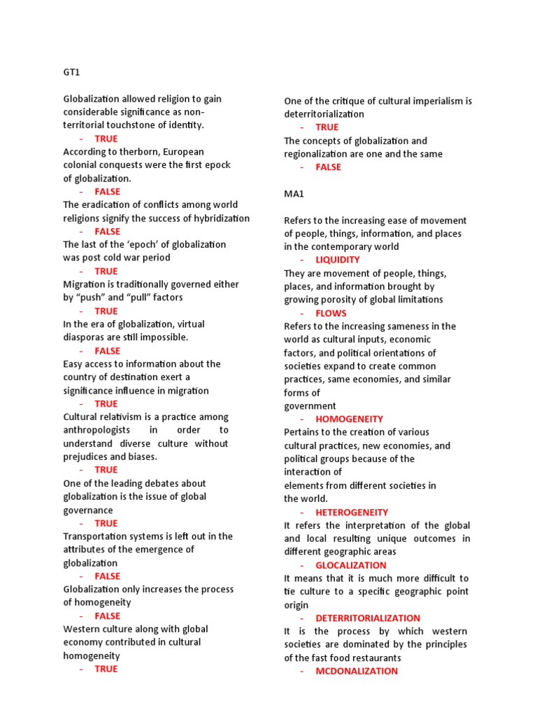 Key Concepts of Globalization Explained | PDF