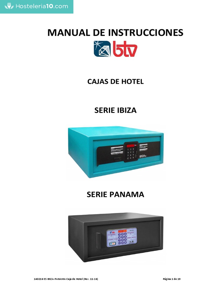 BTV Manual Cajas Fuertes Hotel Panama PDF