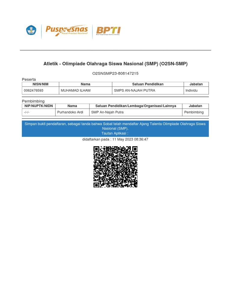 Pendaftaran O2SN-SMP 2023: Muatan Atletik | PDF