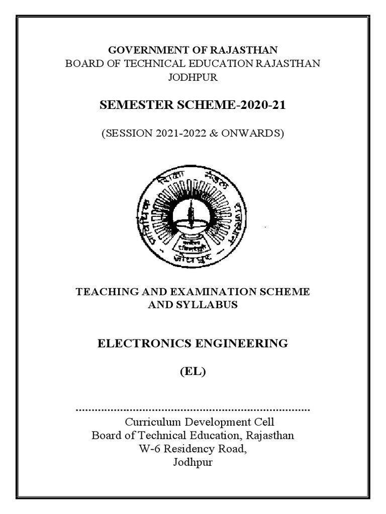 EL Syllabus and Teaching Scheme PDF Bipolar Junction Transistor