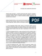 Informe. Acuerdos Entre Corpoelec Carabobo y El Pignv. Caso Trasnformador de 10 Mva y Subestación Ekéctrica