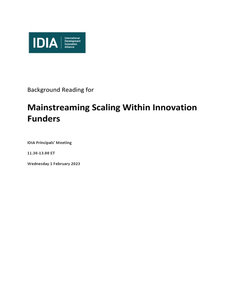 4. Mainstreaming Scaling Background Reading PDF