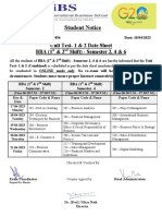 456-Unit Test - 1 & 2 Datesheet BBA All Semester (1st & 2nd Shift)