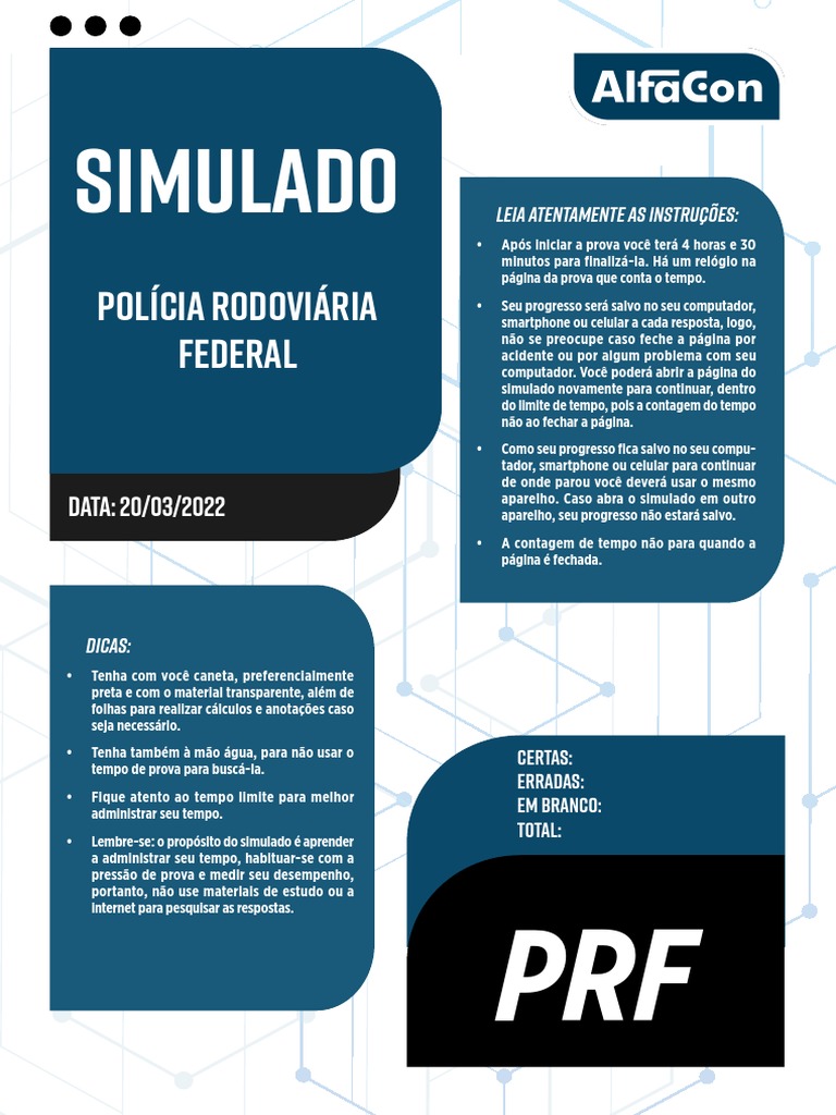 Simulado PRF 1 - respostas | PDF | Economia | Linguística