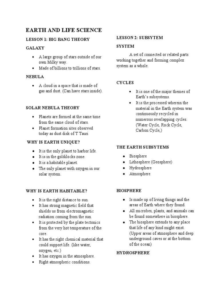 Earth and Life Science Reviewer PDF Minerals Earth