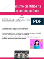 O Negacionismo Científico Na Sociedade Contemporânea