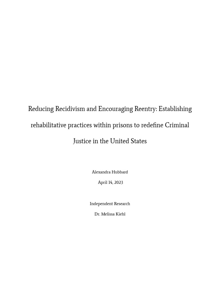 Rehabilitative Strategies for Recidivism | PDF | Recidivism | Prison